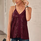 Trendy Sling Fashion All-Match V Neck Sleeveless Sequin