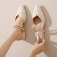 Closed Toe Shoes Women 2024 New Summer Flat Pointed All-Match Gentle Fairy Style French style Summer Low Heel Sandals