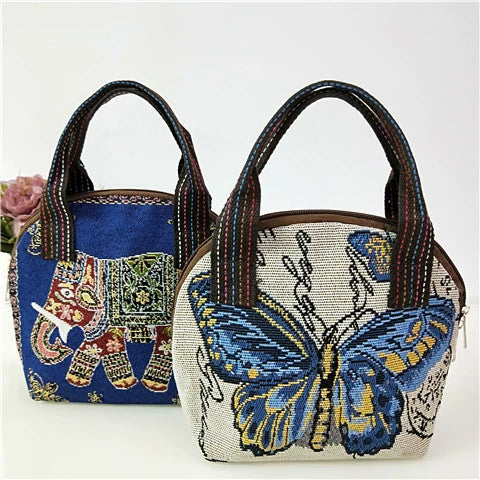 Ethnic Style Factory Direct Sales Embroidered Shell Shape Canvas Bag