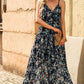 2024 Summer New Sexy Sling Dress Women's Fashion Vacation Style Stylish Floral Print Pullover Long Dress Women