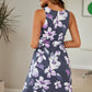 Summer Slim-Waist Floral Print Sleeveless Dress