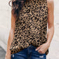 2024 Summer New Arrival Leopard Print Print Vest Women Fashion Fashion round Neck Pullover Sleeveless Pullover Tops Women