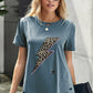 European and American Leisure Loose round Neck Print Short Sleeve T-shirt