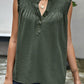 Fashion Turtleneck Buttons Ruffled Casual Sleeveless Vest