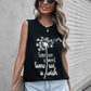 Fashion Plant Print round Neck Pullover Sleeveless Vest