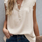 Fashion Turtleneck Buttons Ruffled Casual Sleeveless Vest