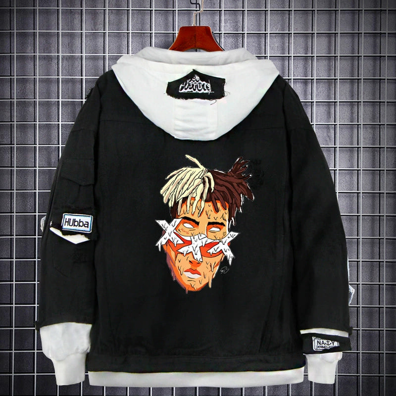 American Hip Hop Rapper XXXTentacion Fashion Trendy Men's Women's Hoodie Denim Sweater Coat Clothes