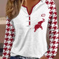 Autumn and Winter Thin Houndstooth Stylish Easiest for Match Long Sleeves T-shirt