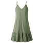 Women Ruffle Sexy Party Sundress Cotton Linen Open Back Female Dress