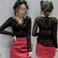 Black Long Sleeve Inner Wear Fashion Mesh Top Lace