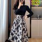 Retro Elegance Long Sleeve Black Dress Improved Cheongsam