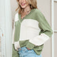 Fall 2024 New Arrival Pullover V-neck Women's Knitted Sweater Fashion Loose Casual Style Color Matching Long Sleeves Tops Women