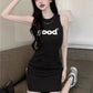 Sleeveless Cami Hip Skirt American Sweet and Spicy T-shirt Short Dress