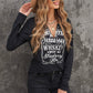 Early Autumn Thin V-neck European and American Leisure Print Long Sleeves T-shirt