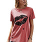 European and American Leisure Loose round Neck Print Short Sleeve T-shirt