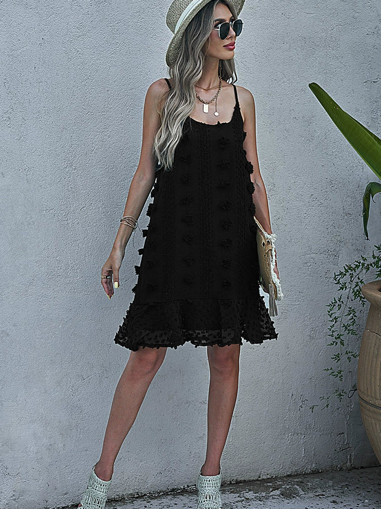 Creative Fashion Three-Dimensional Decoration Loose Strap Dress