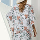 Summer Chiffon Shirt Loose Fashion V Neck Hem Short Sleeve