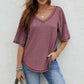 Dillamon Solid Color Casual Half-Sleeve European and American Style Top