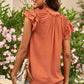 Loose V-neck Casual Pure Color Pullover Short Sleeve Tops