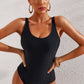 Summer New Arrival Gradient Color Swimsuit Beach Vacation Conservative with Chest Pad U-Neck Cross Strap One-Piece Swimsuit