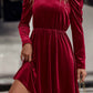 Fall and Winter Fashion Velvet Knee-Length Long Sleeves Dress