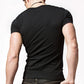 Men's Pure Black White Tight Base Shirt Short-Sleeved T-shirt