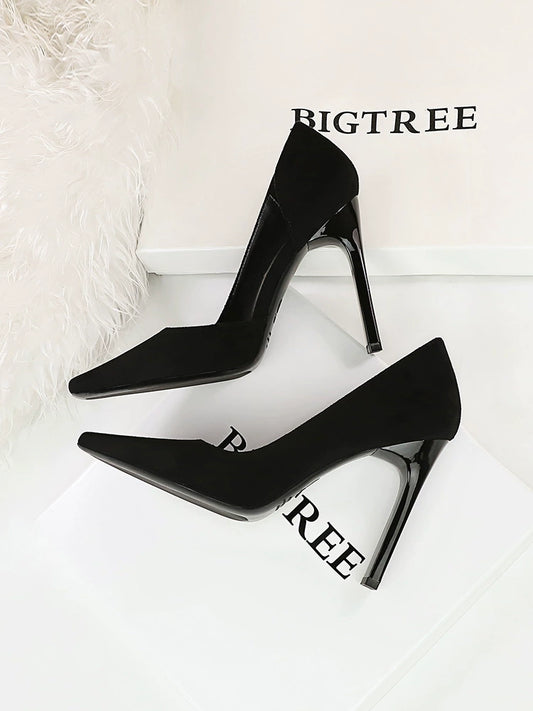 OL Fashion Suede Side Hollow-out plus Size Super High Heels