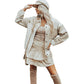 Fashion Corduroy Stylish Leopard Splicing Short Coat