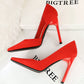 OL Fashion Suede Side Hollow-out plus Size Super High Heels