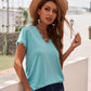 V Neck T-shirt European and American Leisure Thin Half Sleeve Pullover Lace