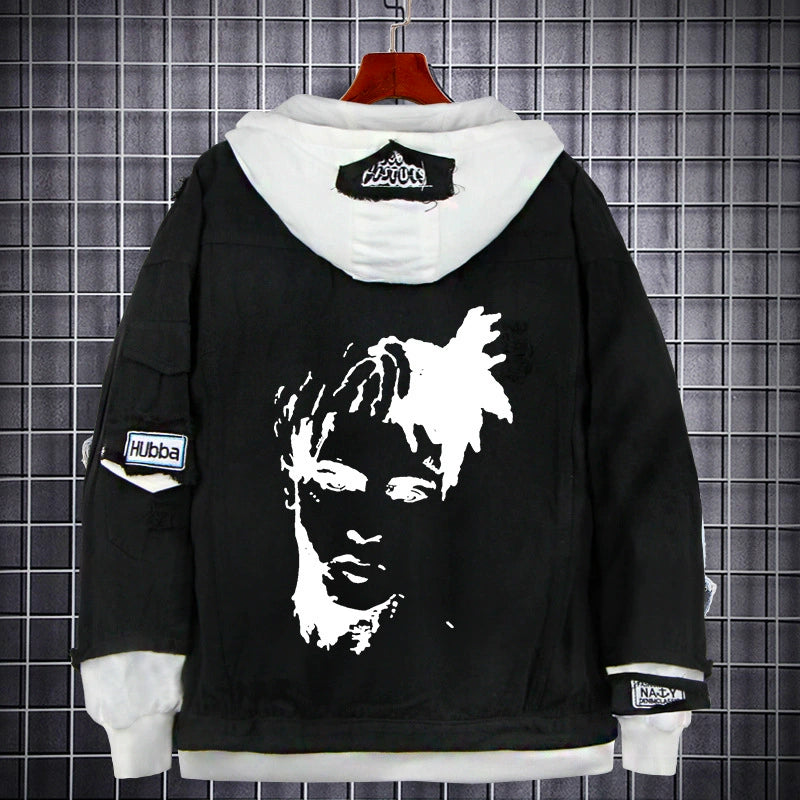 American Hip Hop Rapper XXXTentacion Fashion Trendy Men's Women's Hoodie Denim Sweater Coat Clothes