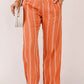 2024 Summer New Arrival Stripes Casual Pants for Women Fashion Style Personality Slim Fit Easiest for Match High Waist Thin Straight-Leg Trousers Women