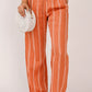 2024 Summer New Arrival Stripes Casual Pants for Women Fashion Style Personality Slim Fit Easiest for Match High Waist Thin Straight-Leg Trousers Women