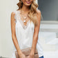 Camisole European and American Stitching Casual Pure Color Lace