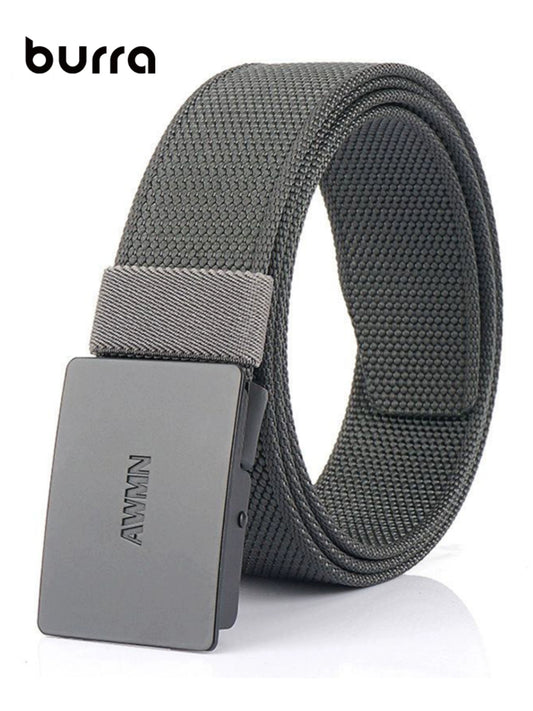 Men's Nylon Casual Automatic Buckle Belt w/ Woven Canvas