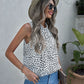 2024 Summer New Arrival Leopard Print Print Vest Women Fashion Fashion round Neck Pullover Sleeveless Pullover Tops Women