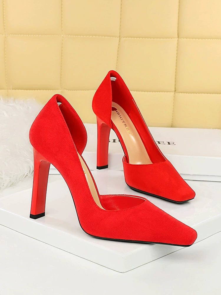 OL Fashion Suede Side Hollow-out plus Size Super High Heels