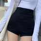 Black Sexy High Waist Stylish Suit Shorts Women's Summer Thin 2024 New Arrival Slim Looking Classy A- line Hot Pants