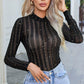 European and American Sexy Mesh Thin Long Sleeves Jumpsuit Women