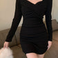 Fall and Winter Plus Size Ladies Slim Fit Stylish Ruched Dress