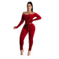 Sleeves Slash Neck Long Rompers Sexy Party Jumpsuits 202