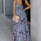 2024 Summer New Sexy Sling Dress Women's Fashion Vacation Style Stylish Floral Print Pullover Long Dress Women