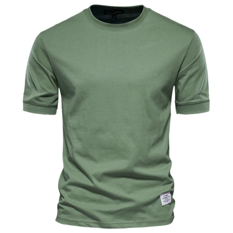 Heavy Weight Chinese Fad Army Green Fancy Short Sleeve T-Shirt