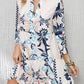 Loose Slim Fit Print Single Row Multi-Buckle Knee Length Dress