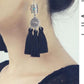 Invia Original Ethnic Women 925 Sterling Silver Tassel Earrings