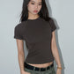 Retro Sexy Slim Top Round Neck Short Sleeve T-shirt