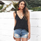 Fashion Summer Solid Color Camisole Top Amazon Women's Casual Loose V Neck Vest Bottoming Shirt 256517