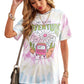 Tie-Dye Letter European and American Leisure All-Matching Printed T-shirt