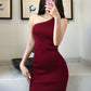 Net Red Shoulder Sleeveless Slim Knit Dress