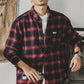 Jereno American Classic Long Sleeve Casual Plaid Shirt